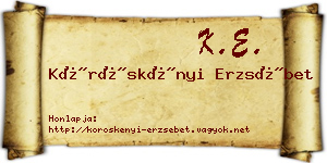 Köröskényi Erzsébet névjegykártya